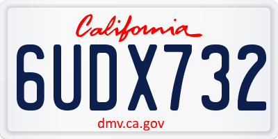 CA license plate 6UDX732