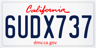 CA license plate 6UDX737