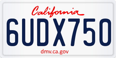 CA license plate 6UDX750