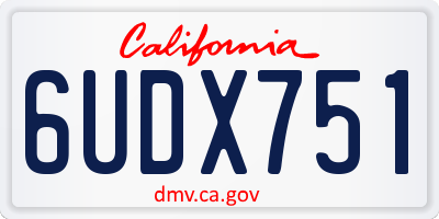 CA license plate 6UDX751
