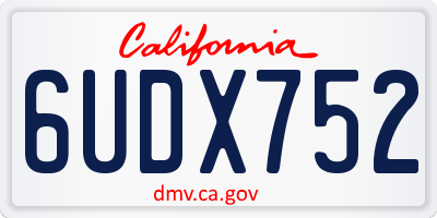 CA license plate 6UDX752