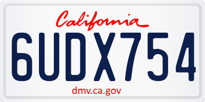 CA license plate 6UDX754