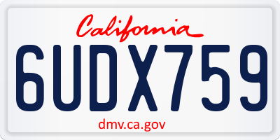CA license plate 6UDX759