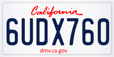 CA license plate 6UDX760