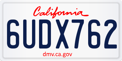 CA license plate 6UDX762