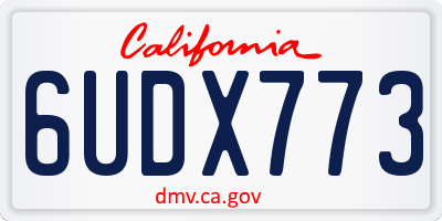 CA license plate 6UDX773