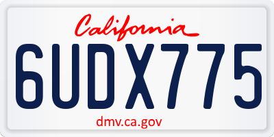 CA license plate 6UDX775