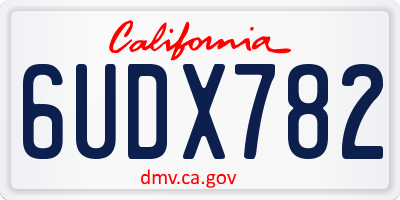 CA license plate 6UDX782