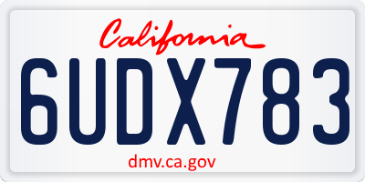 CA license plate 6UDX783