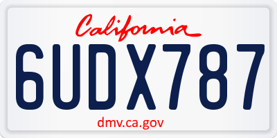 CA license plate 6UDX787