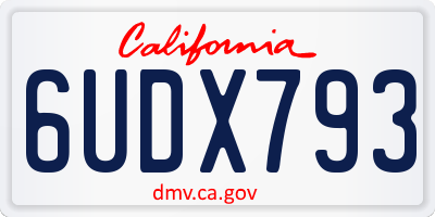 CA license plate 6UDX793