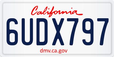 CA license plate 6UDX797