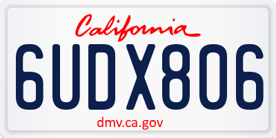 CA license plate 6UDX806