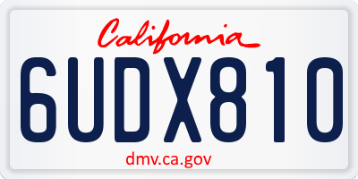 CA license plate 6UDX810