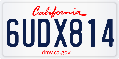 CA license plate 6UDX814