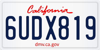 CA license plate 6UDX819