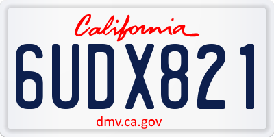 CA license plate 6UDX821