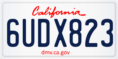 CA license plate 6UDX823