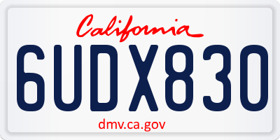 CA license plate 6UDX830