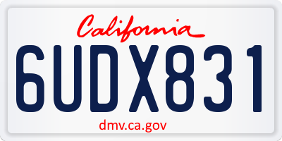 CA license plate 6UDX831