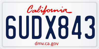 CA license plate 6UDX843