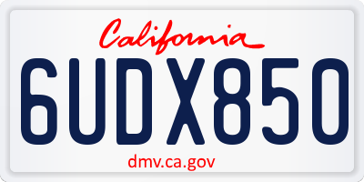 CA license plate 6UDX850