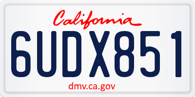 CA license plate 6UDX851