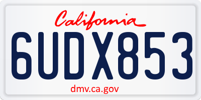 CA license plate 6UDX853