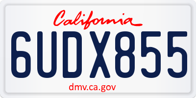 CA license plate 6UDX855