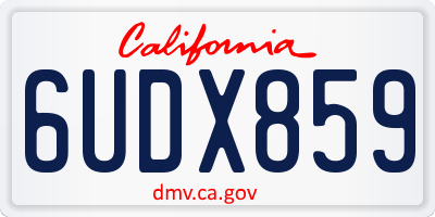 CA license plate 6UDX859