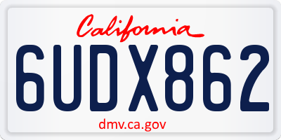 CA license plate 6UDX862
