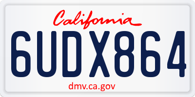 CA license plate 6UDX864