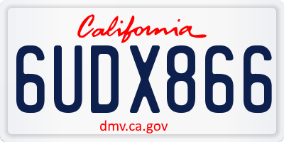 CA license plate 6UDX866