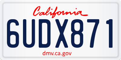 CA license plate 6UDX871