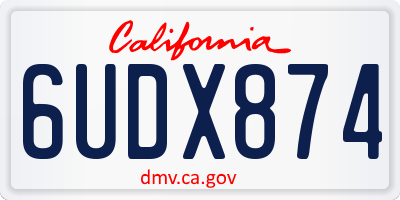 CA license plate 6UDX874