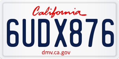 CA license plate 6UDX876