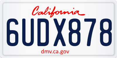 CA license plate 6UDX878