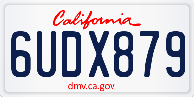 CA license plate 6UDX879