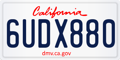 CA license plate 6UDX880