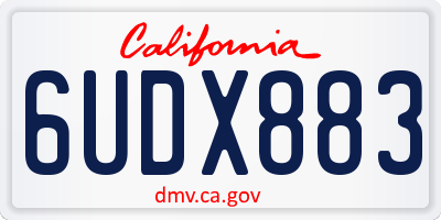 CA license plate 6UDX883