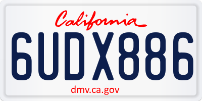 CA license plate 6UDX886