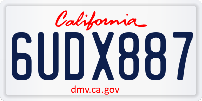 CA license plate 6UDX887