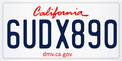 CA license plate 6UDX890