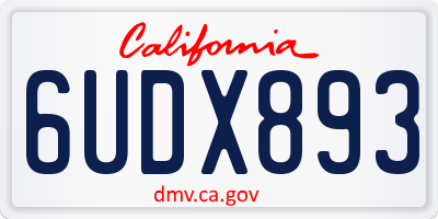 CA license plate 6UDX893
