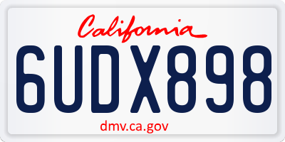 CA license plate 6UDX898