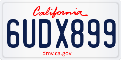 CA license plate 6UDX899