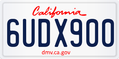 CA license plate 6UDX900