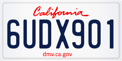 CA license plate 6UDX901