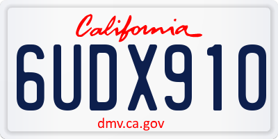 CA license plate 6UDX910