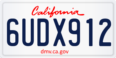 CA license plate 6UDX912